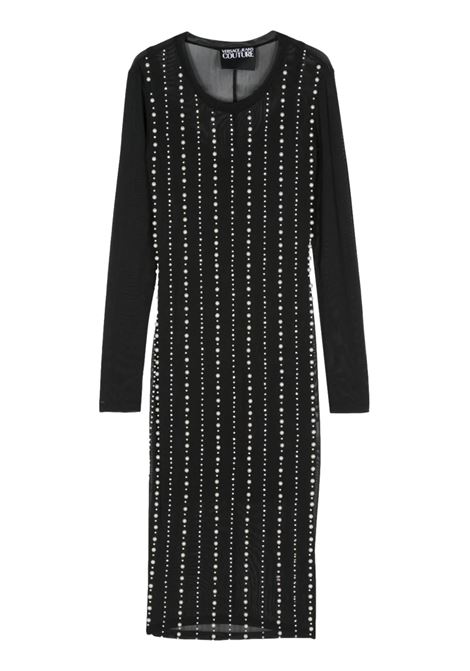 Ribbed knit long dress with gold buttons - PINKO - Finizio